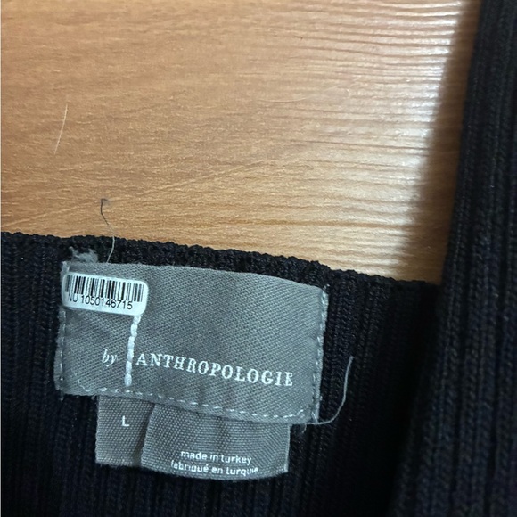 Anthropologie Black Knit Top Size L - Picture 2 of 4
